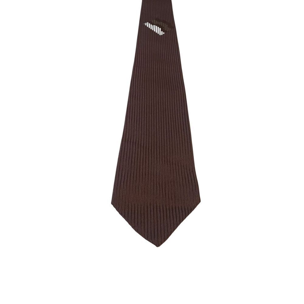 Vintage Pierre "Masterpiece" Neck Tie Mens‎ Skinny Brown Textured Italian Silk